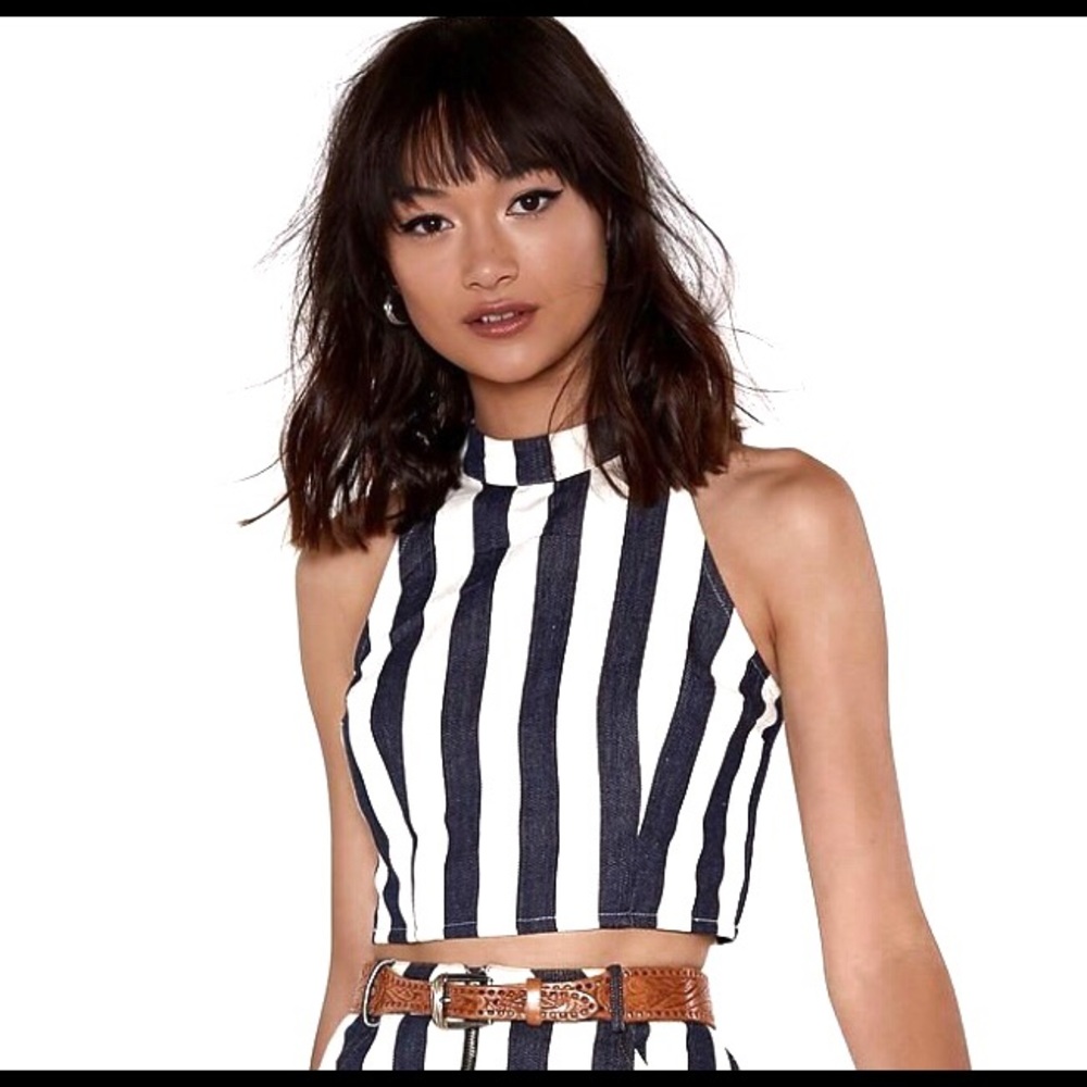 Nasty Gal Denim Rome Crop Top